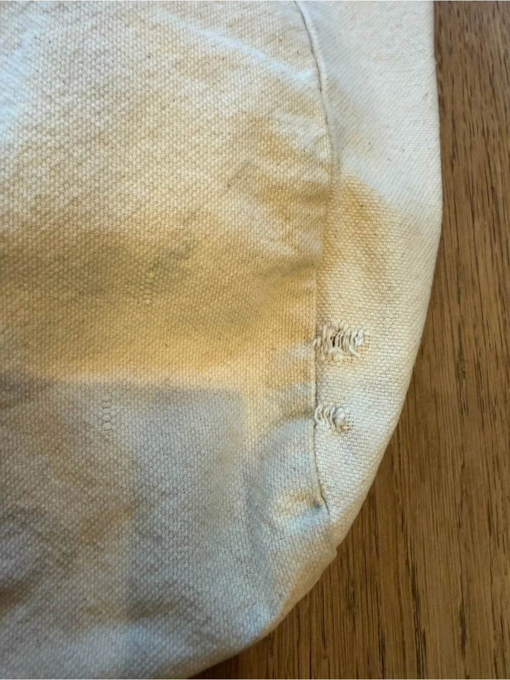 RARE OG Vintage Trader Joe's Canvas Tote Bag in Off-White with Burgundy Logo